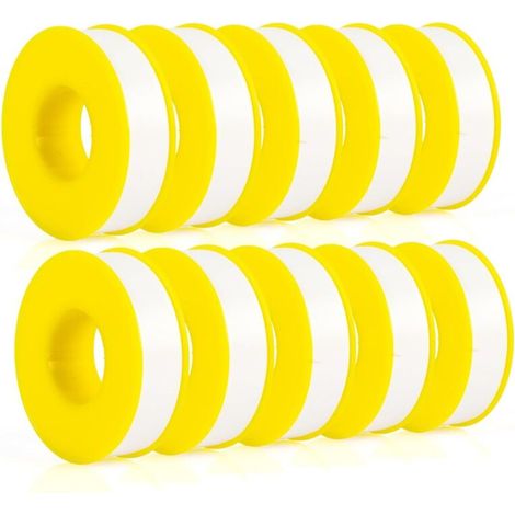 10 rolls (30 meters each), Teflon tape, plumber's tape, PTFE tape, sealing tape, water pipe sealing tape, duct tape, yellow shell (1/5)