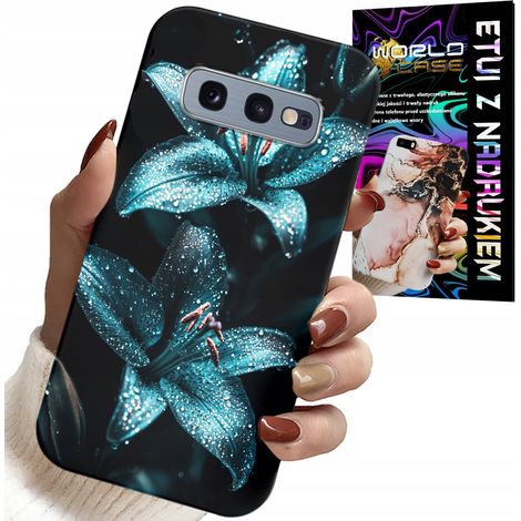Hülle für Samsung Galaxy S10E – Gehäuse mit türkisfarbenen Lilien + Folie (1/5)
