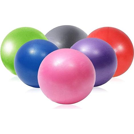 Mini Ball Yoga - 23 Cm - Antidérapant Anti-Éclatement PVC Souple - Pour Rééducation Spinal Pelvienne Équilibre Postural Entraînement Core - 6 Pièces