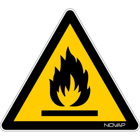 Panneau Danger matières inflammables - Rigide Triangle 100mm - 4180038