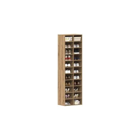Meuble à chaussures chêne artisanal 54x34x183 bois ingénierie (1/5)