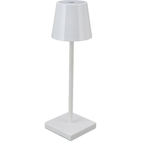 Lampe LED tactile moderne, rechargeable, haute luminosité, variateur, interrupteur tactile, lampe de table sans fil pour restaurant bar blanc (1/5)