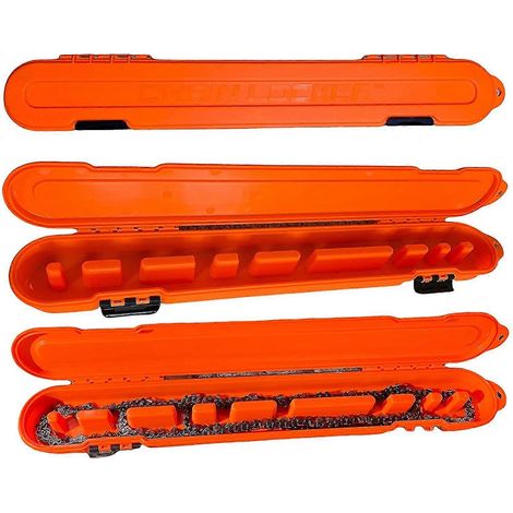 Coffret de rangement pour chaînes de tronçonneuse, grande capacité. (1/5)