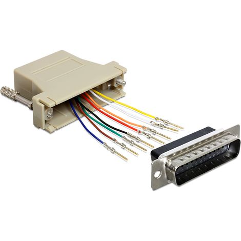 Delock adapter sub-d 25 pin male  rj45 female assembly kit
