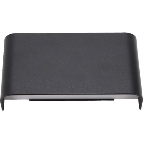 Lanterne murale rectangulaire simple à LED, applique à longue bande montée en aluminium, coque noire, lumière chaude de 16cm (1/5)