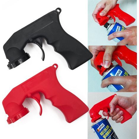 Poignée De Pistolet De Pulvérisation De Peinture Universel Aérosol Avec Outil De Réparation D'entretien De Voiture De Collier De Verrouillage À Gâchette Complète 2pcs (1/5)