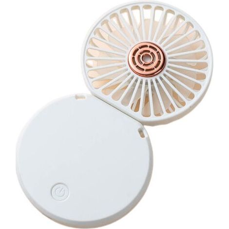 Mini-Tragbarer, USB-aufladbarer Ventilator, kleiner, faltbarer Tischventilator mit 3 Geschwindigkeitsstufen, leise und leistungsstark für Zuhause, Büro, im Freien, auf Reisen (weiß) (1/5)