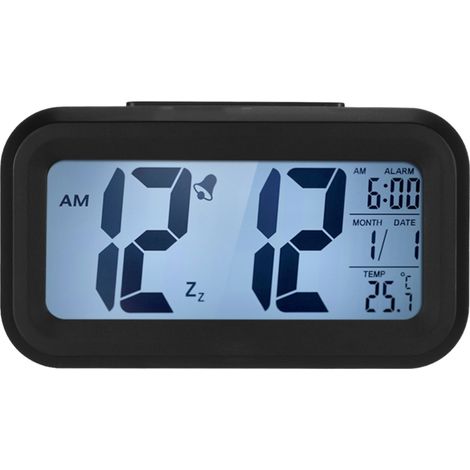 Réveil - noir à LED, modèle numérique, avec répétition d'alarme (1/5)