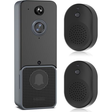 1080P Doorbell Video Camera, 2.4G Smart Visual Doorbell with Chime, 2 Way Audio, Voice Changer, PIR Motion Detection, IR Night Vision, Cloud Storage (1/5)