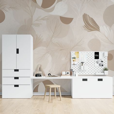 Papier Peint Floral - Motifs Botaniques Sépia - 150 x 250 cm (1/2)