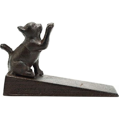 Heavy Duty Cast Iron Cat Door Stops  Decorative Cute Animal Statue Metal Door Stopper Wedge with Non-Slip Mat  Solid & Antique Style Windproof Door Holder for Patio Yard Garden Farmhouse (1/2)