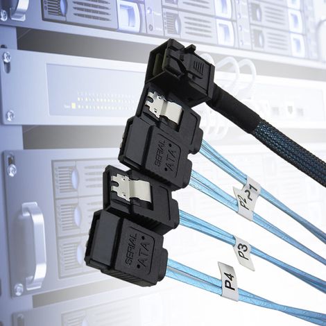 Mini-SAS-36-Pin-SFF-8643-auf-4-SATA-7-Pin-Anschlusskabel für Festplatten