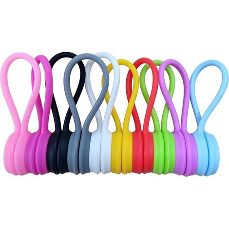 10 Attache Cable Magnetique Silicone Organisateur Rangement Bureau (1/5)