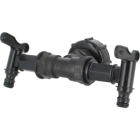 Raccord cuve eau S60X6 - 2 Robinets avec Nez (type Gardena)