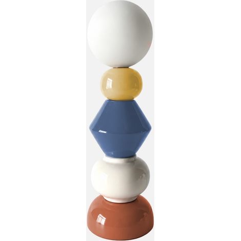 Lámpara de mesa interior de cerámica y vidrio, Ø13cm (1/4)