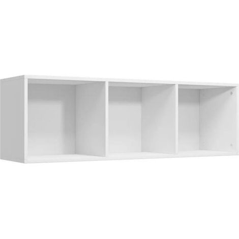 Meuble TV 3 niches bois blanc Membi 114 cm (1/3)