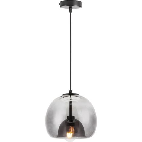 Suspension Ronde Plafonnier D'Intérieur Vintage Suspension Luminaire En Verre Lustre Rétro Suspension Moderne Noir (1/5)