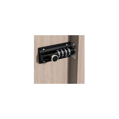 Loquet de Verrouillage à Combinaison Verrou à Combinaison à 4 Chiffres Verrou de Porte à Code Mécanique Serrure Sans Clé Glissière ,noir (1/4)