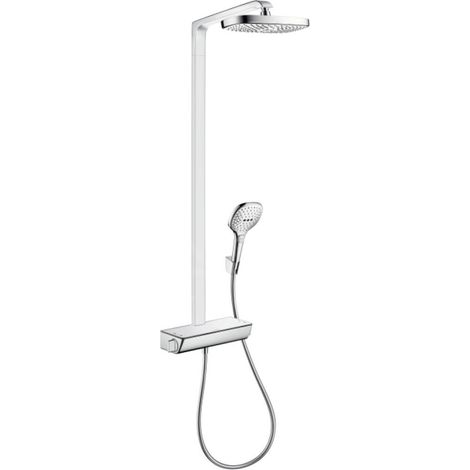 hansgrohe Raindance Select 300 Showerpipe 27282000, chrome, 2jet, EcoSmart 9L, bras de douche 38 cm (1/5)