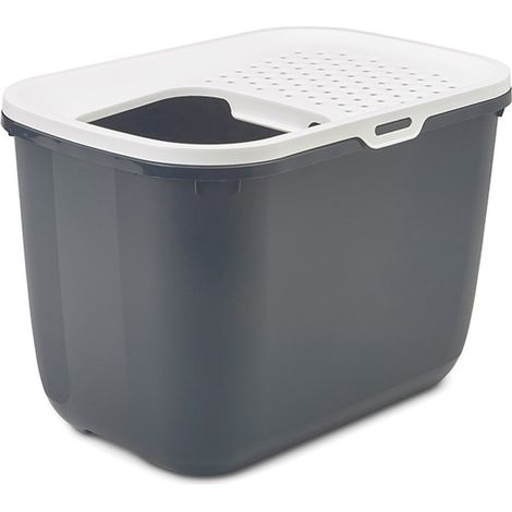 Arenero cubierto para gatos Cubo Hop In Negro Arenero cubierto para gatos Cubo Hop In con entrada superior. Oferta exclusiva (1/5)