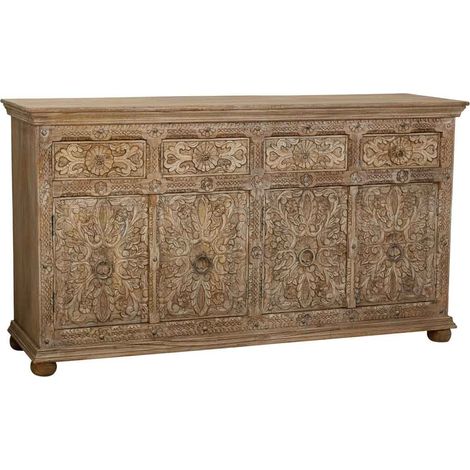 Aparador de madera artesanal marrón 180x45x96 cm (1/5)