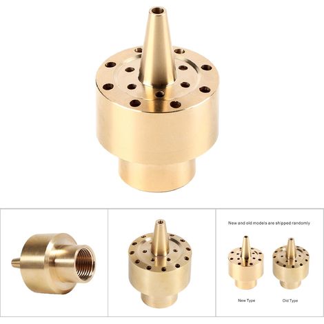 Buse de Fontaine pour Bassin de Jardin en Laiton, Jet d'Eau Orné, Tête d'Arrosage Dorée (1/2") (1/5)