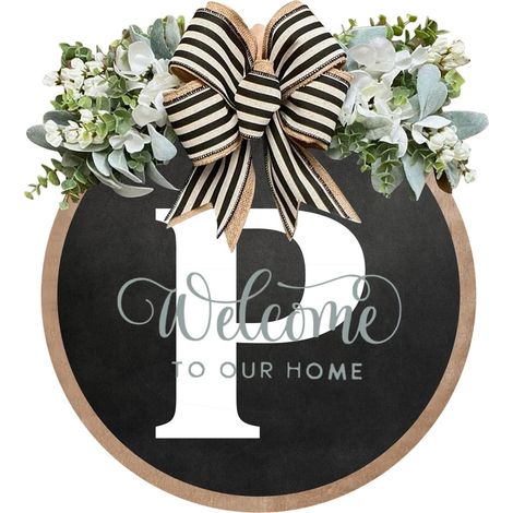 Plaque Décorative Porte D'Entrée - Monogramme Personnalisable Annuel - 30 x 30 cm - Pour Intérieur Extérieur - 1 Pièce