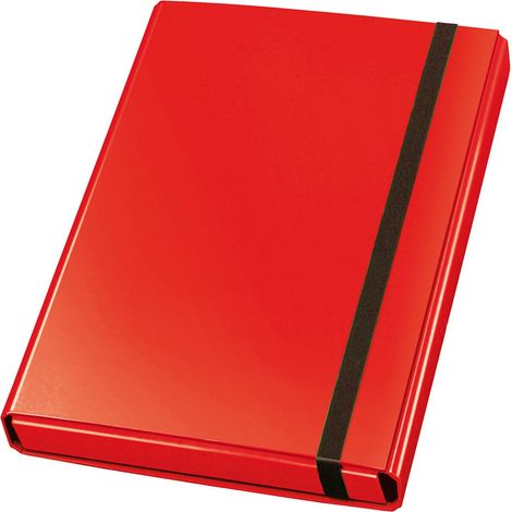 Boîte de rangement format A4 avec élastique, rouge (1/2)