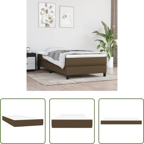 Sommeil de qualité - Matelas de lit à ressorts ensachés fermeté moyenne Marron foncé 90x200x20 cm (1/5)