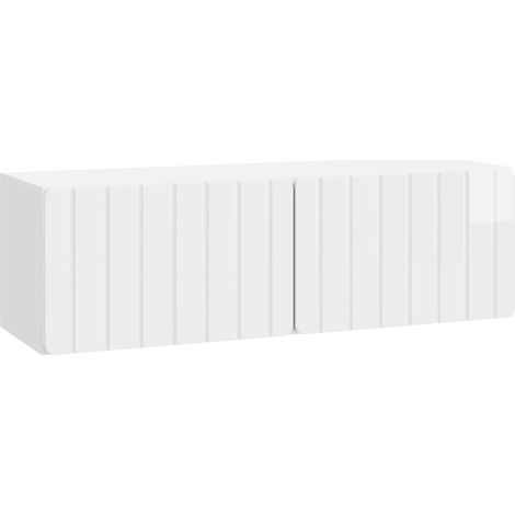 Wall-Mounted TV Cabinet 98 x 31 x 30 cm High Gloss White vidaXL (1/5)