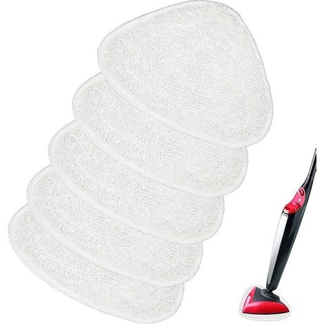 Confezione da 5 panni di ricambio in microfibra per scopa a vapore, compatibili con le scope a vapore Vileda, colore bianco, confezione da 5 pezzi.