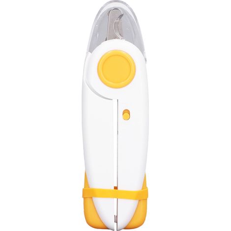 Coupe-griffes chien chat professionnel portable, taille-ongles animal avec lumière LED et lime, outil de toilettage orange et blanc (1/5)