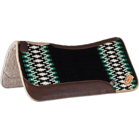 taglia unica, Nero/Bianco/Rosso: Sottosella western navajo sagomato con garrese semiaperto