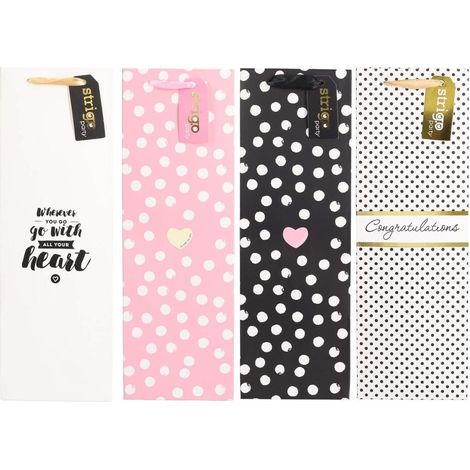 Sacchetto regalo per feste 12x36x9cm mix strigo