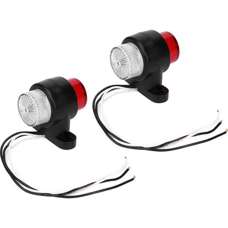 Feux de Position Latéraux à DEL, 2 Pièces Avertissement de Voyant Latéral de Lumière de Camion de 8 LED Marqué pour Remorque 10-30V. (1/5)