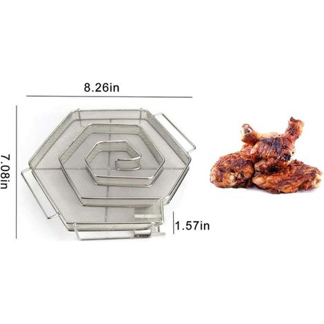 Générateur de fumée froide 6 coins inox, avec 1 paire de gants pour barbecue boule, barbecue, fumoir, 18 x 21 x 5 cm (1/3)