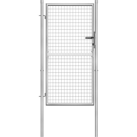 vidaXL Cancello per Giardino in Acciaio Zincato 105x200cm Argento (1/5)