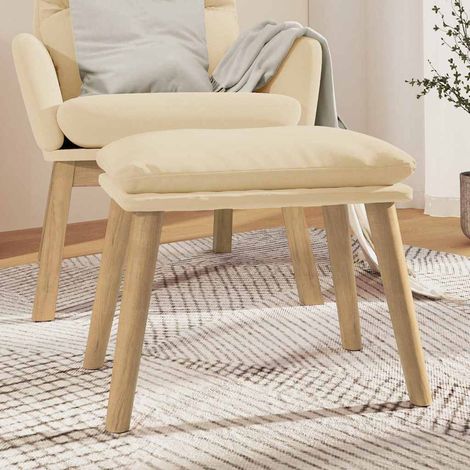 vidaXL Reposapiés de terciopelo crema blanco 45x29,5x35 cm (1/5)