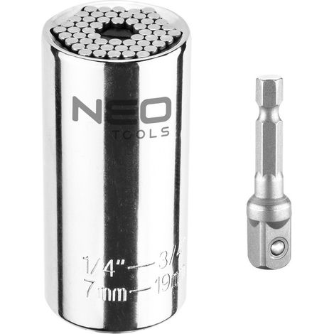 Llave de vaso neo-tools universal socket rango 7-19 mm