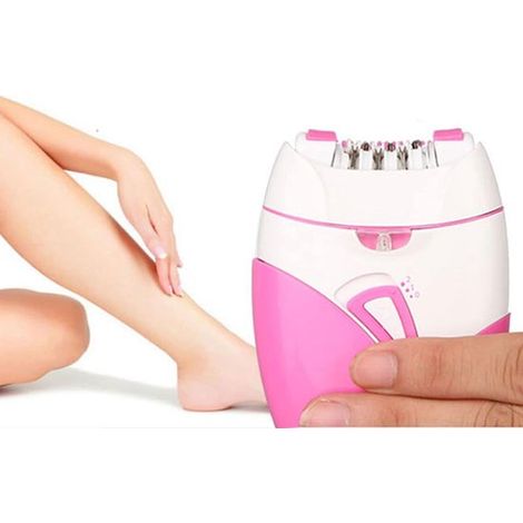 Universeller, wiederaufladbarer, pinkfarbener elektrischer Epilierer, hypoallergen, tragbar für Beine, Arme und Bikinizone, 5V 3W. (1/5)