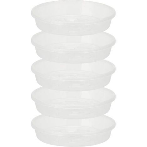 Soucoupe pour plantes Mano modèle 6/7 pouces - Plateau transparent PP durable avec diamètre intérieur 12,8cm pour 5 pots (1/2)