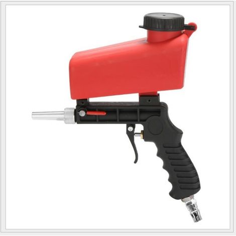 Pistola neumática de chorro de arena de 90 PSI, máquina de chorro de arena portátil pequeña para pulido, chorro de arena, eliminación de óxido en metales, detallado y vendaje. (1/5)