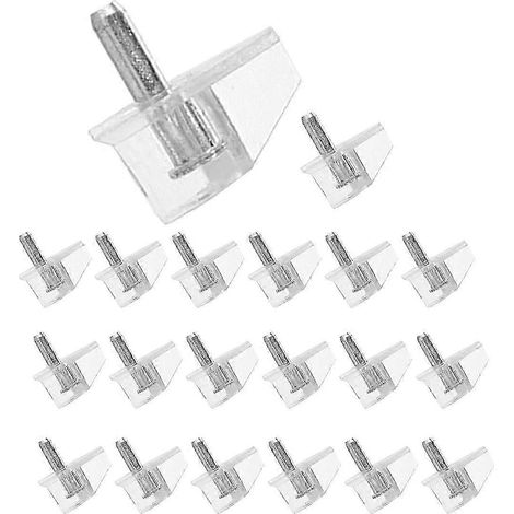 20 clous transparents de 3 mm pour étagères, clips de fixation pour étagères de placard, supports d'étagères pour meubles de cuisine (1/4)
