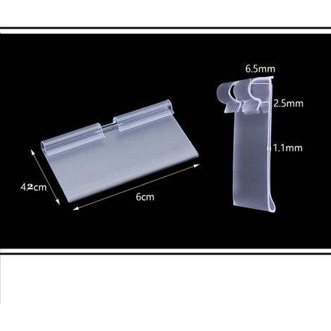 Preisschildhalter aus transparentem PVC, 100er-Packung mit Clip-Haltern für Regale (1/4)