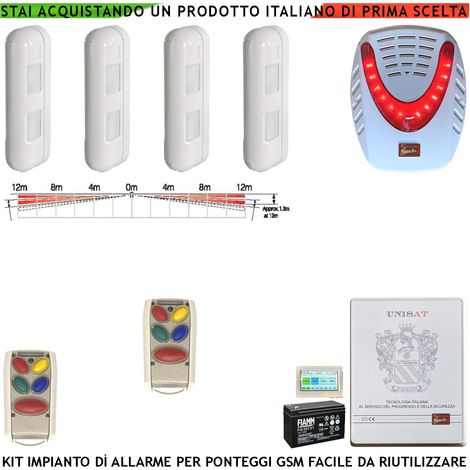 Ponteggi Edili Ristrutturazioni Impianto Antifurto GSM GPRS Protegge Campate e Pareti sui 4 Lati per 24 Metri Lineari Gestibile da Cellulare Sirena Allarme Ascolto Ambientale Essendo Senza fili Facile (1/4)