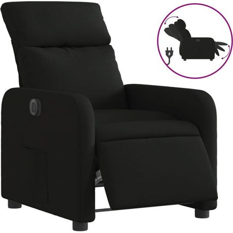 Fauteuil inclinable électrique en tissu noir (1/5)