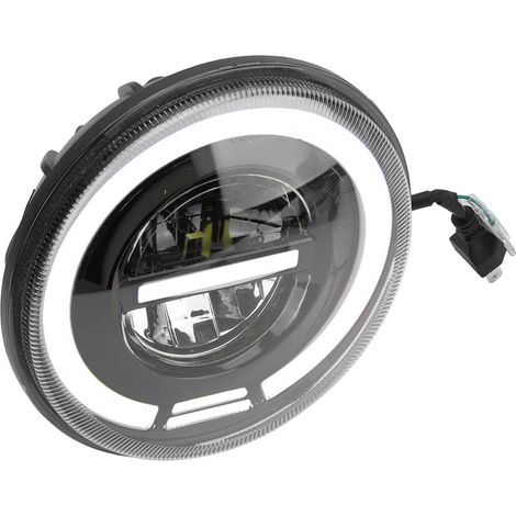 Phare LED Angel Eye de 12 pouces pour motos, rond, IP67, étanche, 12-80 V, éclairage rouge et jaune, universel (1/5)