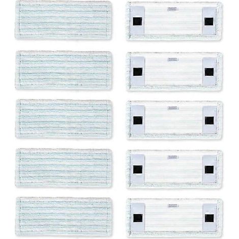 Lot de 10 chiffons de rechange compatibles avec le balai vapeur Leifheit Clean Twist M. (1/5)