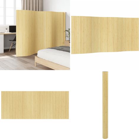 Paravent Hell Natur 165x400 cm Bambus - Bambus Raumteiler - Naturholztone - Zimmerdivider - Wohnraumgestaltung - Flexible Raumteilung - Home & Living (1/5)