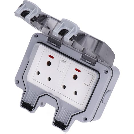 Boîtier de protection IP66 pour prise extérieure étanche aux intempéries, Afrique du Sud, avec interrupteurs et voyants lumineux. (1/5)